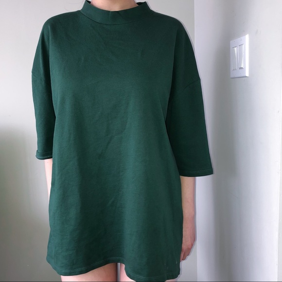 Green Mock Neck Dress - Picture 1 of 2